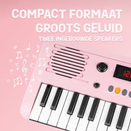 Áengus Keyboard Piano Keyboard Kind met 37 Aanslaggevoelige toetsen - USB-C MIDI - Roze — thumbnail 3