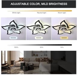 Dimbare Plafondventilator met Ledlicht en Afstandsbediening voor Woonkamer en Slaapkamer — thumbnail 4