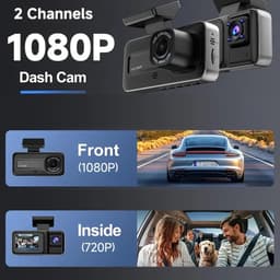 Dashcam met Dubbele Lens – 1080p Full HD, Nachtzicht, Bewegingsdetectie & Parkeerbewaking – Inclusief 32GB Geheugenkaart — thumbnail 2