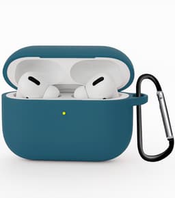 Hoesje - Geschikt voor Apple Airpods Pro 3 - Siliconen Hoes met Clip - Silicone Case Cover - Donkerblauw — thumbnail 1