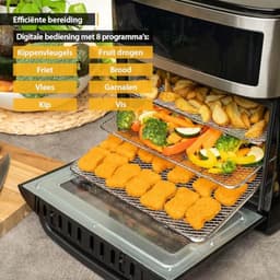 Airfryer Oven 13L met Digitale Besturing en Rotisserie | 8 Programma's | 1700W | Kookruimte met Binnenverlichting — thumbnail 4