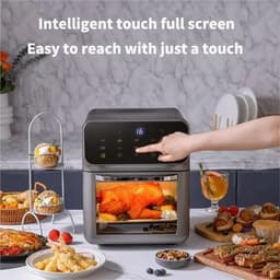 Ohana DT - Airfryer XXL - Airfryer Oven - Air Fryer - 12L - 1350W - 29x32x35 - Tot 5 Personen - RVS Behuizing - Multifunctioneel — thumbnail 3