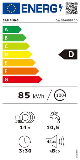 Samsung DW60A6092BB - Inbouwvaatwasser - Volledig ingebouwd - 14 couverts - D label - 44 dB - AquaStop-functie - Uitgestelde start timer - Besteklade — thumbnail 2
