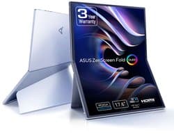 ASUS ZenScreen Fold OLED MQ17QH Portable Monitor - OLED - DisplayHDR™ 500 True Black - 100% DCI-P3 - 0.2ms - 60Hz