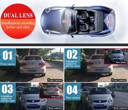 Dual-lens auto achteruitkijkspiegel rijrecorder DVR-camera 1080P recorder — thumbnail 3