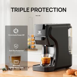3-in-1 Koffiemachine – Espressozetapparaat – Cappuccinomachine – Latte Macchiato Maker – Capsule Koffiezetter – 19 Bar Drukpomp – Geschikt Voor Dolce Gusto, Nespresso & Gemalen Koffie – Compact Zwart Design — thumbnail 5