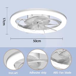 Stille Plafondventilator 50 cm met Verlichting en Afstandsbediening – Omkeerbaar en Energiezuinig — thumbnail 1