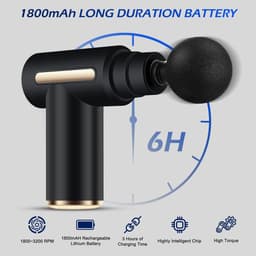 Draagbaar Massagepistool met 6 Snelheden en 4 Massagekoppen - Stil, Handmassageapparaat voor Spieren — thumbnail 3