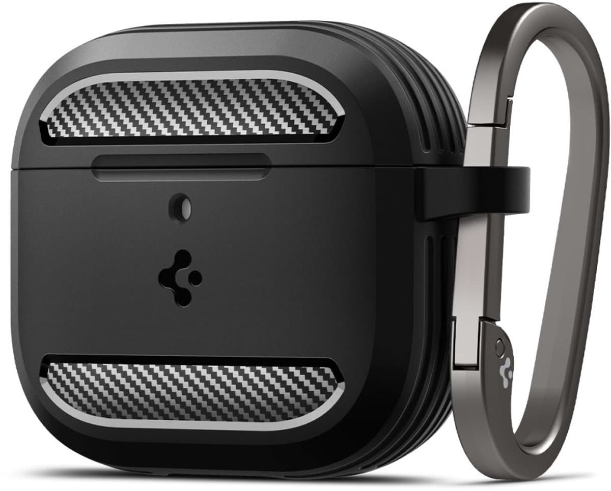 Spigen Rugged Armor Hoesje geschikt voor Apple AirPods 4 (2024) Zwart — afbeelding 1