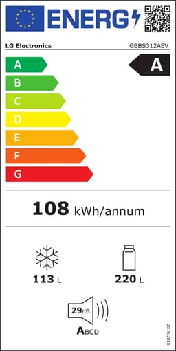 LG GBBS312AEV - Koel-vriescombinatie 333L - Zwart - DoorCooling voor gelijkmatige koeling - Zero Clearance voor een naadloze pasvorm - ThinQ bediening - Energieklasse A — thumbnail 2