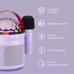 imoshion Sing & Shine Karaoke Set - Met Bluetooth Speaker, Microfoons en Discolamp - Karaokeset voor Volwassenen en Kinderen — thumbnail 3