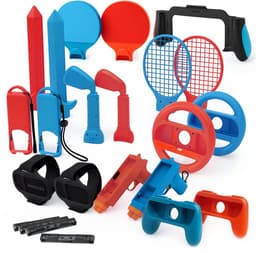 Phreeze 23 delige accessoire set geschikt voor Nintendo Switch accessoires - met stuur, sports accessoires, houder, grips, tafeltennis, zwaard, golf, voetbal, bowlen - Cadeau voor kerst, sinterklaas en verjaardag — thumbnail 1