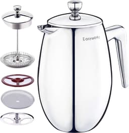 Stainless Steel Franse Pers Koffiemaker 700ml – Dubbelwandig Geïsoleerd — thumbnail 1
