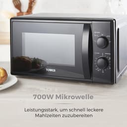 Magnetron met 5 Kracht Niveaus, 20 Liter Capaciteit en 35 Minuten Timer - 700 Watts, Zwart — thumbnail 4