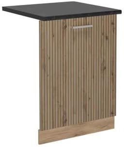 Elegante inbouw vaatwasser frontdeur in Artisan eik, 60 cm, AP antraciet — thumbnail 1