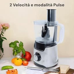 Multifunctionele keukenmachine 1,25L - 750W met 7 functies – handmatig snijden, hakken, raspen, kneden en meer — thumbnail 3
