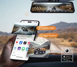 Wolfbox G900 Tripro bumper 3CH 4K Wifi GPS 256gb Mirror dashcam — thumbnail 5