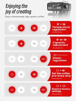 Trendique - Espressomachine - Koffiezetapparaat - Koffiemachines - Roestvrijstaal - zilverkleur -58 mm filter - 20 bar druk — thumbnail 3