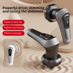 Zwarte fascia massager, full-body massager, kan worden gebruikt om de huid te verstevigen. Het is uitgerust met vijf vervangbare massagekoppen om aan verschillende massag behoeften te voldoen, met 9 niveaus van intensiteitsregeling. — thumbnail 1