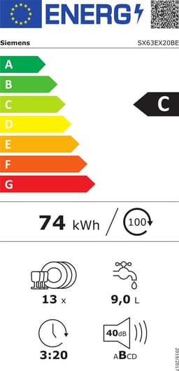 Siemens iQ300 SX63EX20BE vaatwasser Volledig ingebouwd 13 couverts — thumbnail 3