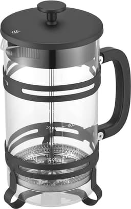1 liter French Press-koffiezetapparaat, borosilicaatglas met roestvrijstalen filter, ideaal voor het zetten van koffie en thee thuis, op de camping of op reis, zilverkleurig — thumbnail 1