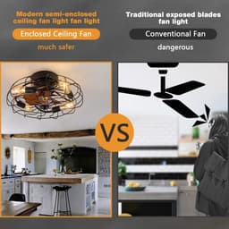 Plafondventilator met Verlichting - Ventilator voor Slaapkamer - Air Cooler met Afstandsbediening — thumbnail 3