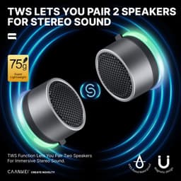 Caankei Draadloze Bluetooth Mini Speaker - Speaker met RGB licht - IPX5 Waterdicht - met Magneet - Koppelbaar Voor Stereogeluid TWS — thumbnail 5