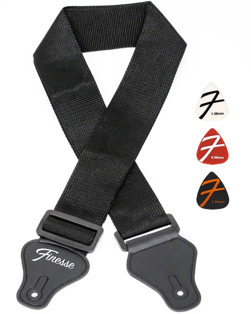 Finesse Gitaarband - Verstelbaar - Katoen - Akoestische & Elektrische Gitaar - Gitaarriem - Gitaar Strap - Guitar Strap — afbeelding 1