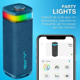 JLab Jbuds Bluetooth Speaker Draadloos - Draagbare Muziekbox - 12 uur Batterijduur - 30 Watt - Bass Boost - IPX6 Waterproof - Multipairing - Instelbare Party Lights - App Equalizer - Blauw — thumbnail 4