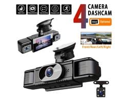 De F100 grensoverschrijdende dashcam beschikt over vier opnamelenzen, 1080p infrarood, nachtzicht en GPS, en neemt gelijktijdig op.