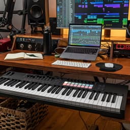 Novation Launchkey 61 MK4 - MIDI Keyboard Controller - 61 Semi-Gewogen Toetsen - 16 FSR Pads - 9 Faders - OLED Display - USB-C — thumbnail 4
