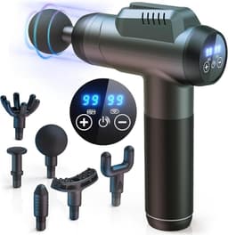 Diepe weefselmassage met 99 snelheden – Krachtige percussiemassager met LCD-touchscreen en 6 massagekoppen voor spierpijnverlichting en ontspanning — thumbnail 1