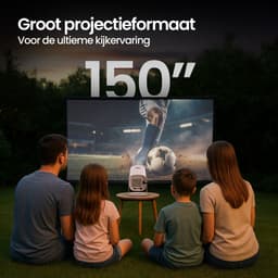 AeroQ Premium Mini Beamer – Alles-in-één Smart TV Projector - 2026 model - Android - WiFi & Bluetooth - 4k ondersteuning - Beamer - Home Cinema - 150 inch Full HD - Wit — thumbnail 5