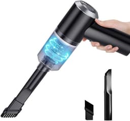 Draagbare Kruimeldief - Mini Stofzuiger - Auto Interieur Reinigen - Geïntegreerd LED Licht - 6000 Pa Zuigkracht - Zwart — thumbnail 1