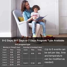 Programmeerbare Digitale Thermostaat voor Elektrische Vloerverwarming met Vloersonde en Weekprogrammering — thumbnail 4