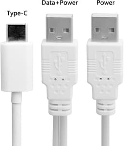 USB-C naar 2x USB-A Y-Kabel met Extra Stroomvoorziening voor Externe Harde Schijf en Mobiele Apparaten — thumbnail 4