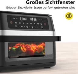 Dubbele Heteluchtfriteuse 11L, 2950W - Airfryer met Groot Kijkvenster en 8 Programma's — thumbnail 4