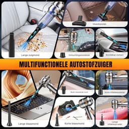 CLVP® Kruimeldief Draadloos - Auto Stofzuiger - Handstofzuiger - Zilver — thumbnail 2