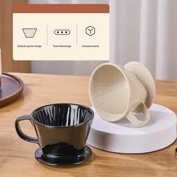 Handmatige Giet Over Koffiezetapparaat - Porselein Brouwmachine voor 2-4 Kopjes — thumbnail 3