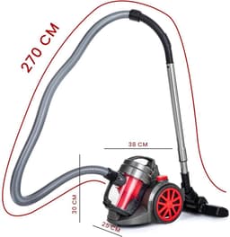 DYNA® Steelstofzuiger met snoer - Steelstofzuiger - Stofzuiger - Grijs/Rood - ‎35cm x 27cm x 41cm — thumbnail 2