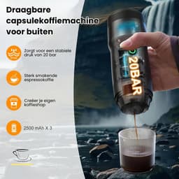 Zyrex® Draagbare Koffiemachine - Blender To Go - Draagbare Blender - Zwart - 28cm x 9cm x 9cm — thumbnail 5