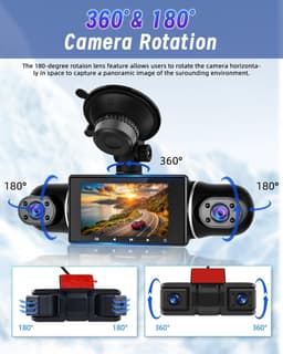 Dashcam – Auto Camera – Rijcamera – 360 Graden Camera – Parkeercamera – Vijf 1080P Camera’s – G-Sensor Met Automatische Noodopname – Nachtzicht Met Wifi App Bediening — thumbnail 5