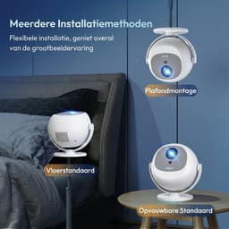 XGODY Gimbal A2 Mini Pro Beamer - Oorspronkelijke resolutie 720p - Home Cinema - Projector - Android 11.0 - WiFi 6 & Bluetooth 5.4 - 4k Beeldkwaliteit - Projector Scherm - Wit — thumbnail 5