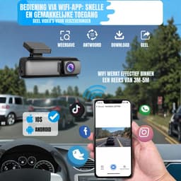 Aura® Dashcam voor Auto Voor en Achter - Dashcam - Zwart - 14cm x 6cm x 13cm — thumbnail 5