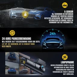 Nexvo® Dashcam voor Auto Voor en Achter - Dashcam - Zwart - ‎7cm x 3cm x 2cm — thumbnail 4