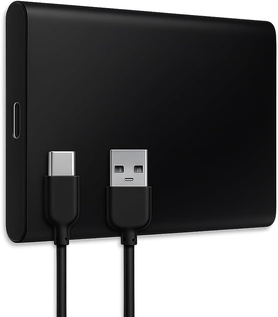 Externe Harde Schijf - Draagbare Opslag - Bestanden Opslaan - USB 3.1 Type-C - 12 x 12 x 1.5 cm — afbeelding 1