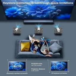 Draagbare miniprojector met 4K ondersteuning, Android systeem en automatische beeldcorrectie — thumbnail 2
