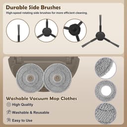 Namajunas - Accessoires Geschikt voor Dreame L10s Ultra/L10s Pro Ultra Heat - Stofzuiger onderdeel - Stofzuigeraccessoires - voor dreame robotstofzuiger - 1x hoofdrolborstel, 6x stofzak, 4x zijborstels, 2x filter, 4x dweildoeken, 1x reinigingsborstel — thumbnail 5
