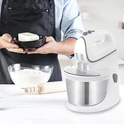 RONN® Mixer met Mengkom - Keukenmachine - Keukenrobot - Inclusief Accessoires - Antraciet - Wit/Zilver - 25cm x 25cm x 32cm — thumbnail 3