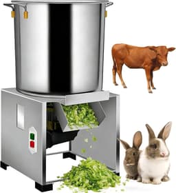 Elektrische Groentesnijder - Keukenmachine Hakker - Voer Bereiden - Krachtige Motor - 10 kg - Zilver — thumbnail 1